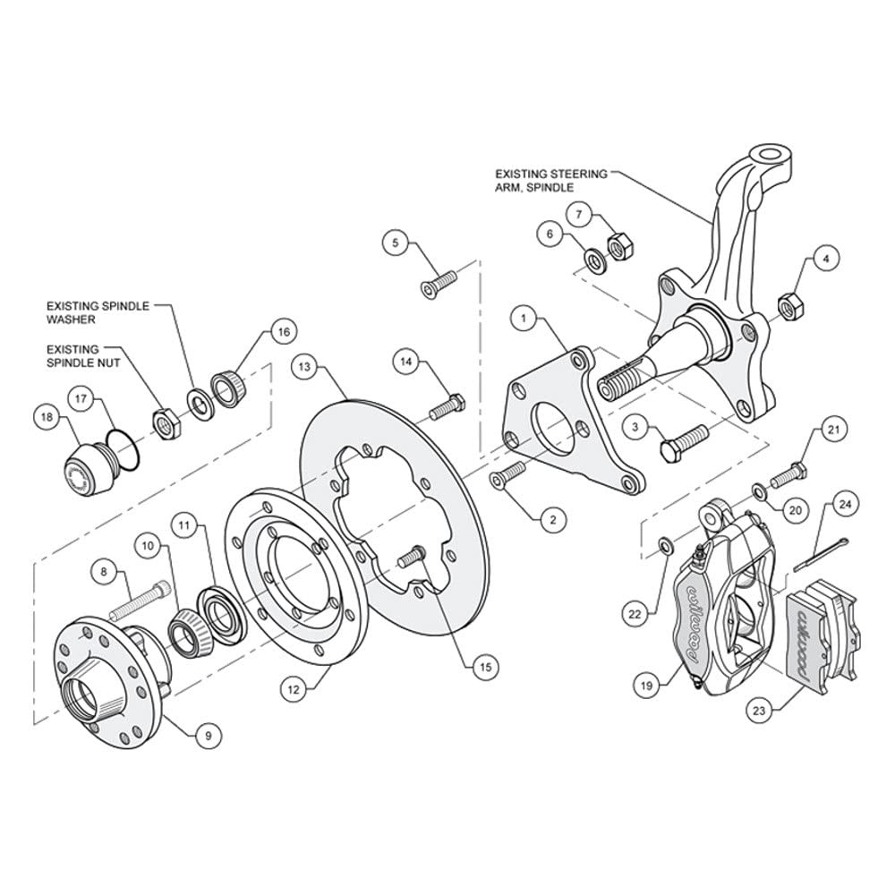 Wilwood FDL Front Drag Kit 140-2713-BD, Drilled Rotor CPD 65-72 A w/10 Drum