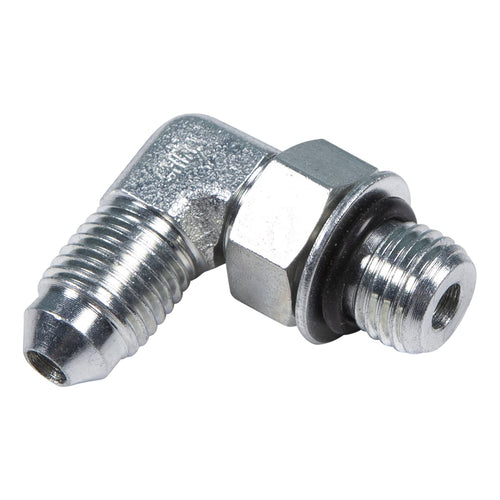 Lippert Replacement Level Up 1/4" Diameter 90° Elbow Hydraulic RV Leveling System Fitting for 5th Wheel RVs & Travel Trailers, JIC-M to ORB-M Adjustable Ports - 6801-04-04