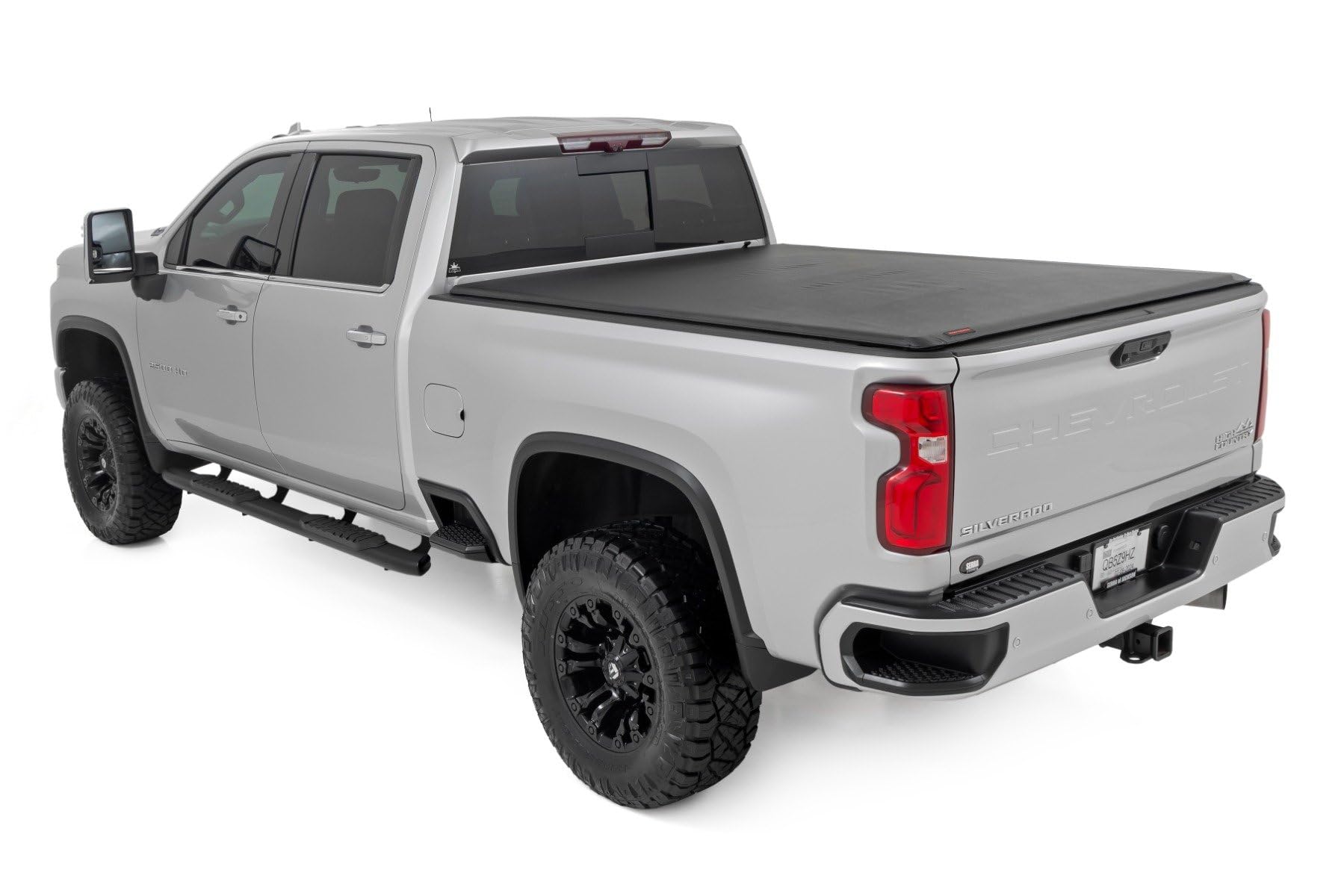 Soft Roll Up Rough Country Truck Bed Tonneau Cover for Chevy Silverado & GMC Sierra 2500HD/3500HD (2020-2026) - Fit 6'9 Bed, Weatherproof Bed Cover