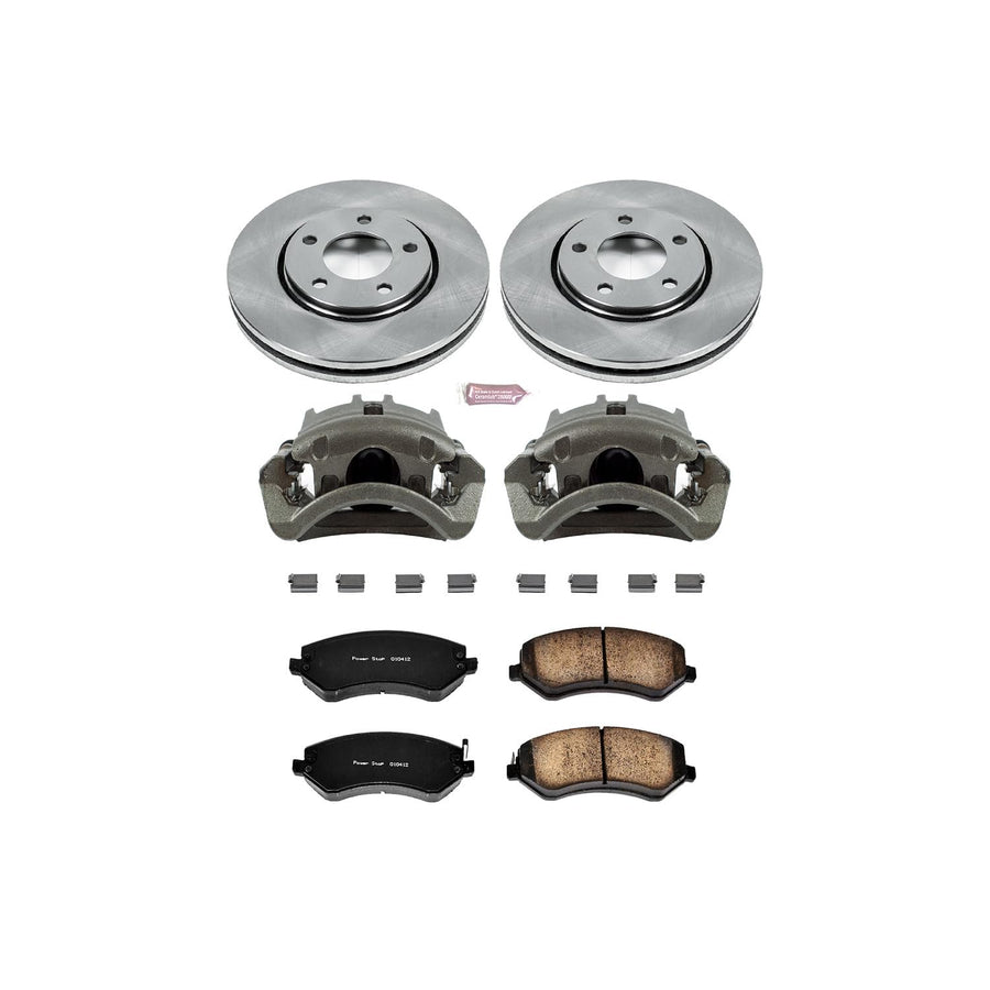 Power Stop KCOE5244 1-Click OE Replacement Brake Kit with Calipers For Chrysler Town & Country, Chrysler Voyager, Dodge Caravan, Dodge Grand Caravan [Model Specific]