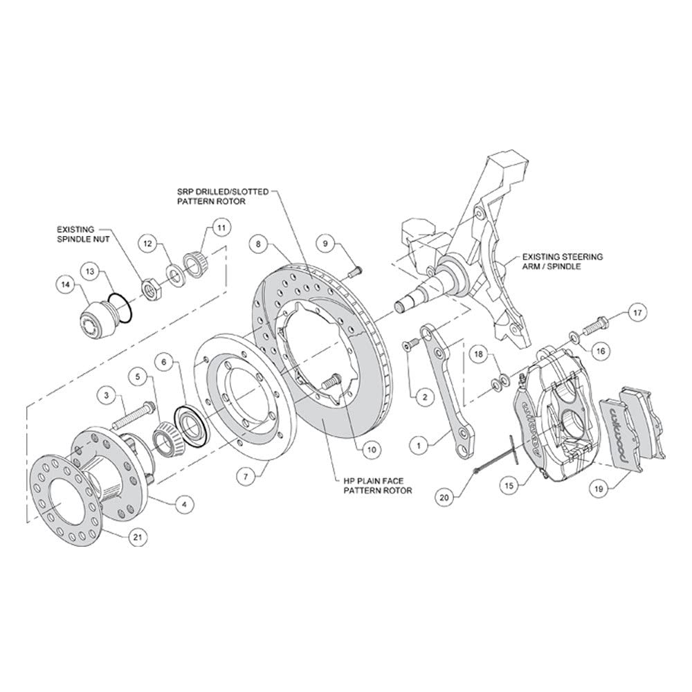 Red FDLI Front Kit,11.00", Drilled
