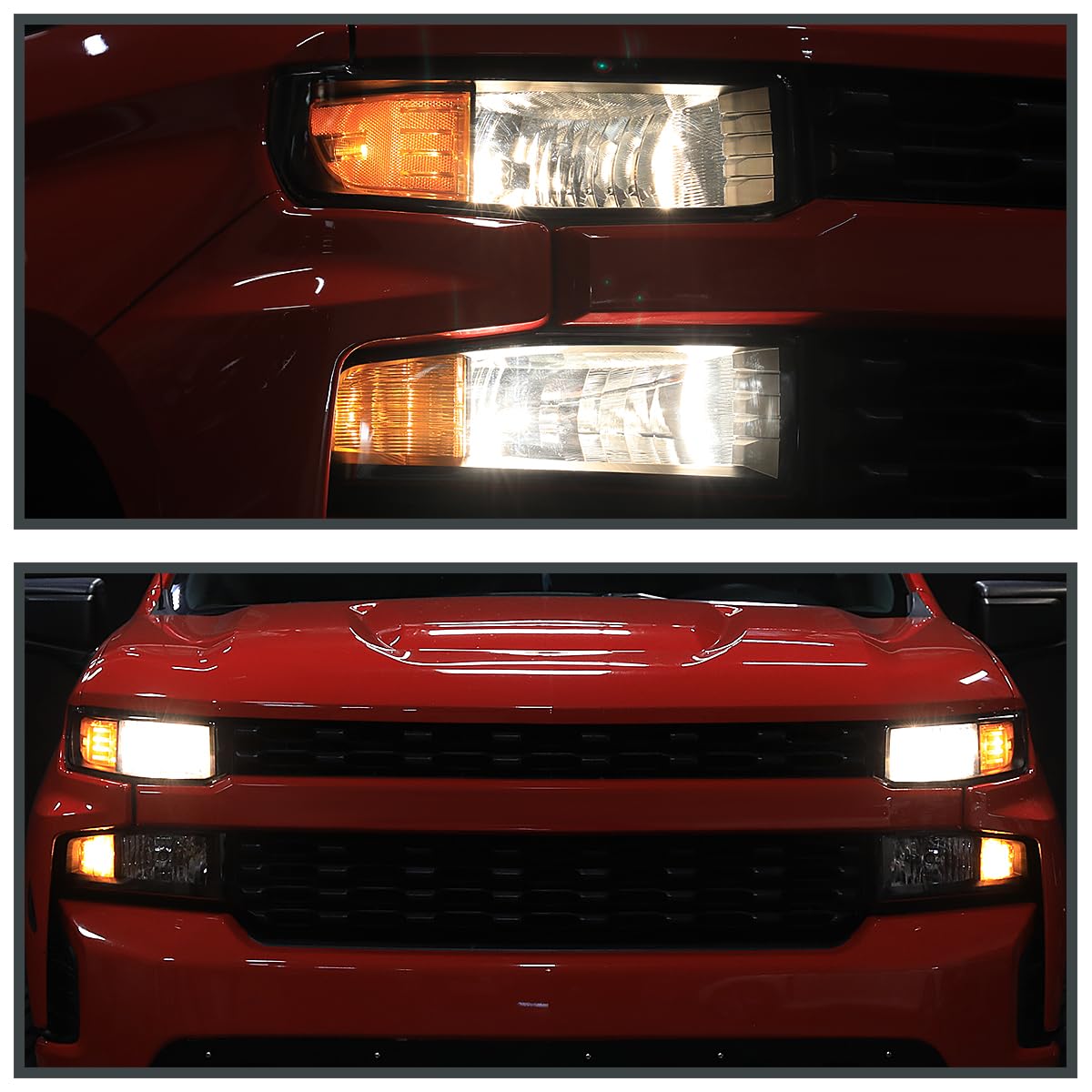 Right Spec-D Tuning Passenger Side Black Headlight Compatible with 2019-2021 Chevy Silverado 1500, 2022 Chevy Silverado 1500 LTD