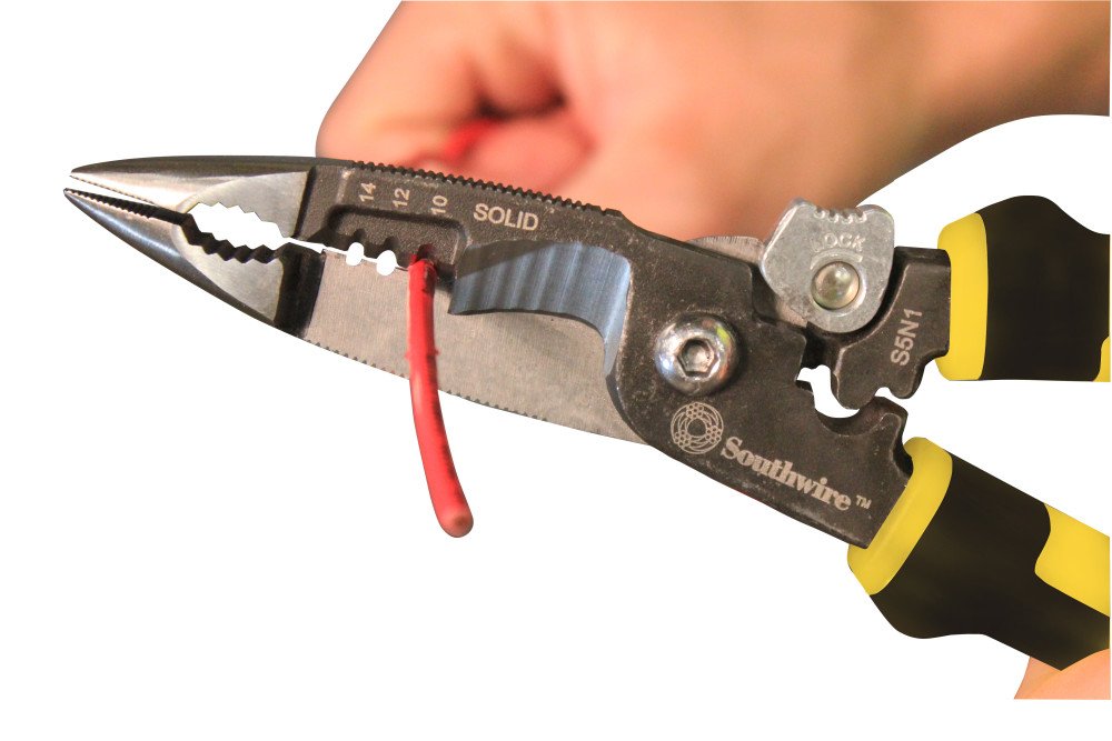 Southwire S5N1 58993940 5-in-1 Long Nose Multi-Tool Pliers; Black/Yellow
