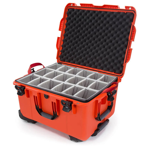 NANUK 960 Wheeled Series Lightweight NK-7 Resin Waterproof Case with Padded Divider, Orange