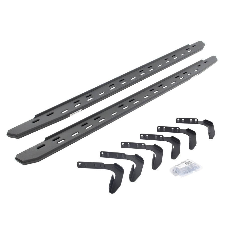 Go Rhino Slim RB30 Running Boards & Brackets | Galvanized Steel, Textured Black | 69618087SPC | Fits 1999-2016 Ford F-250, F-350 Super Duty Crew Cab Pickup