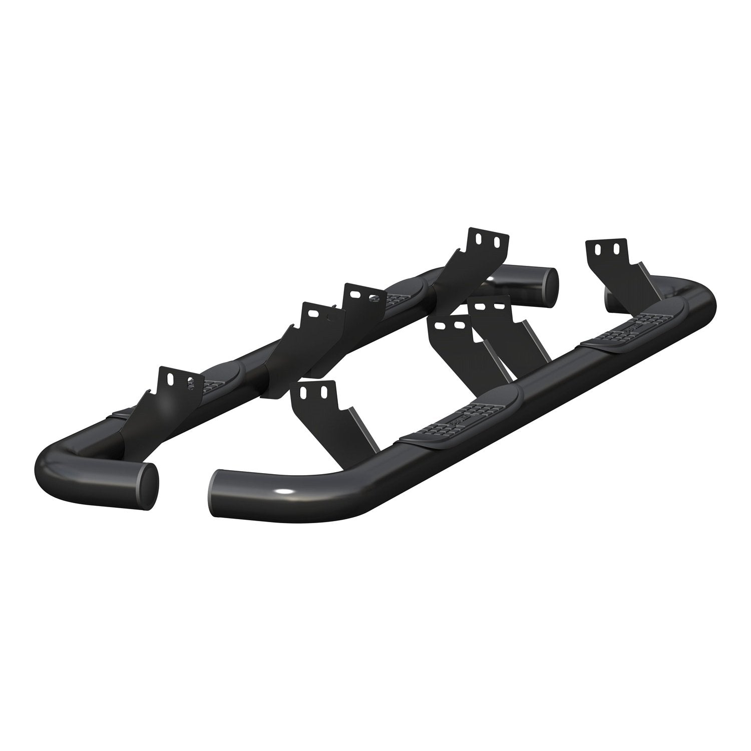 3-Inch Round Black Steel ARIES Nerf Bars, No-Drill, Fits Select Hummer H2