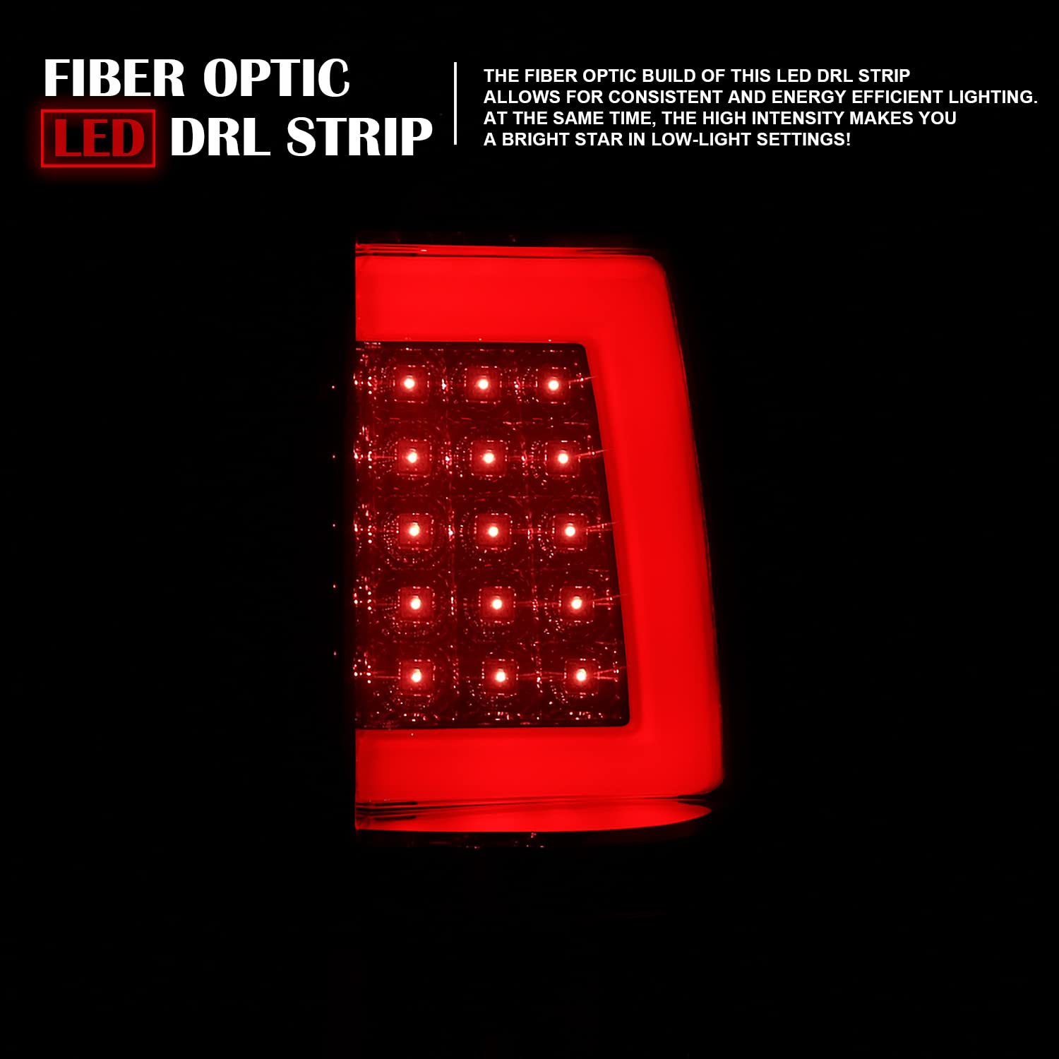Red LED Bar Tail Lights SPEC-D TUNING Compatible with 1999-2002 Chevy Silverado GMC Sierra 1500/2500/3500 Models, Left + Right Pair Assembly