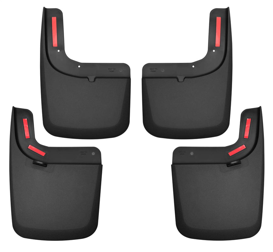 Husky Liners - Mud Guards Front & Rear | 2017-2022 Ford F-250/F-350 w/Single Rear Wheels & OEM Fender Flares, Front & Rear Set - Black, 4 Pc | 58476