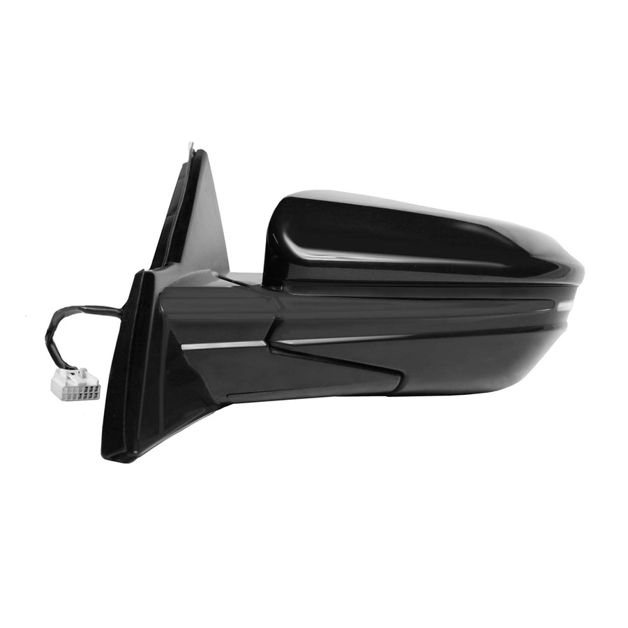 Driver Side Fit Mirror for HONDA Civic Hatchback, (textured black w/PTM cover, w/turn signal, foldaway), w/o camera, w/o chrome trim, L, HP (63636H)