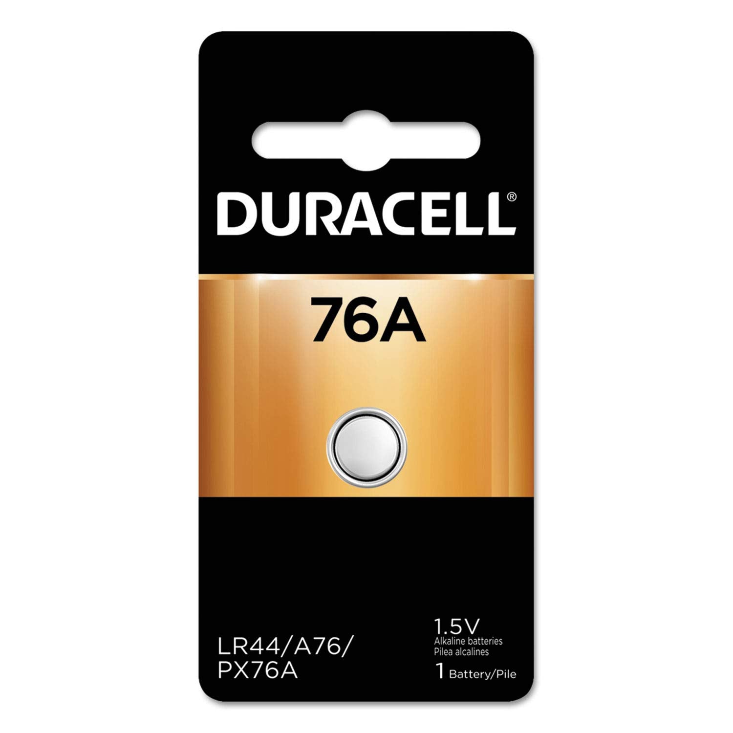1.5V Duracell Alkaline Battery, 1 Count Pack, 76A Long-Lasting for Medical Devices, Watches, Key Fobs, and More