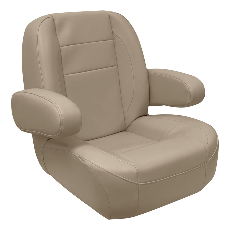 Wise Mid Back 3127-1725 Premier Pontoon/Boat Helm with Flip Up Arm Rests - Mocha Java