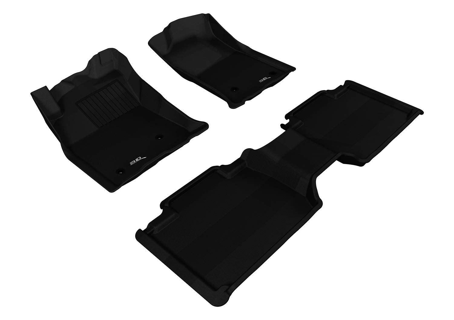 Complete Set 3D MAXpider Custom Fit All-Weather Floor Mat for Select Toyota Tacoma Models - Kagu Rubber (Black)