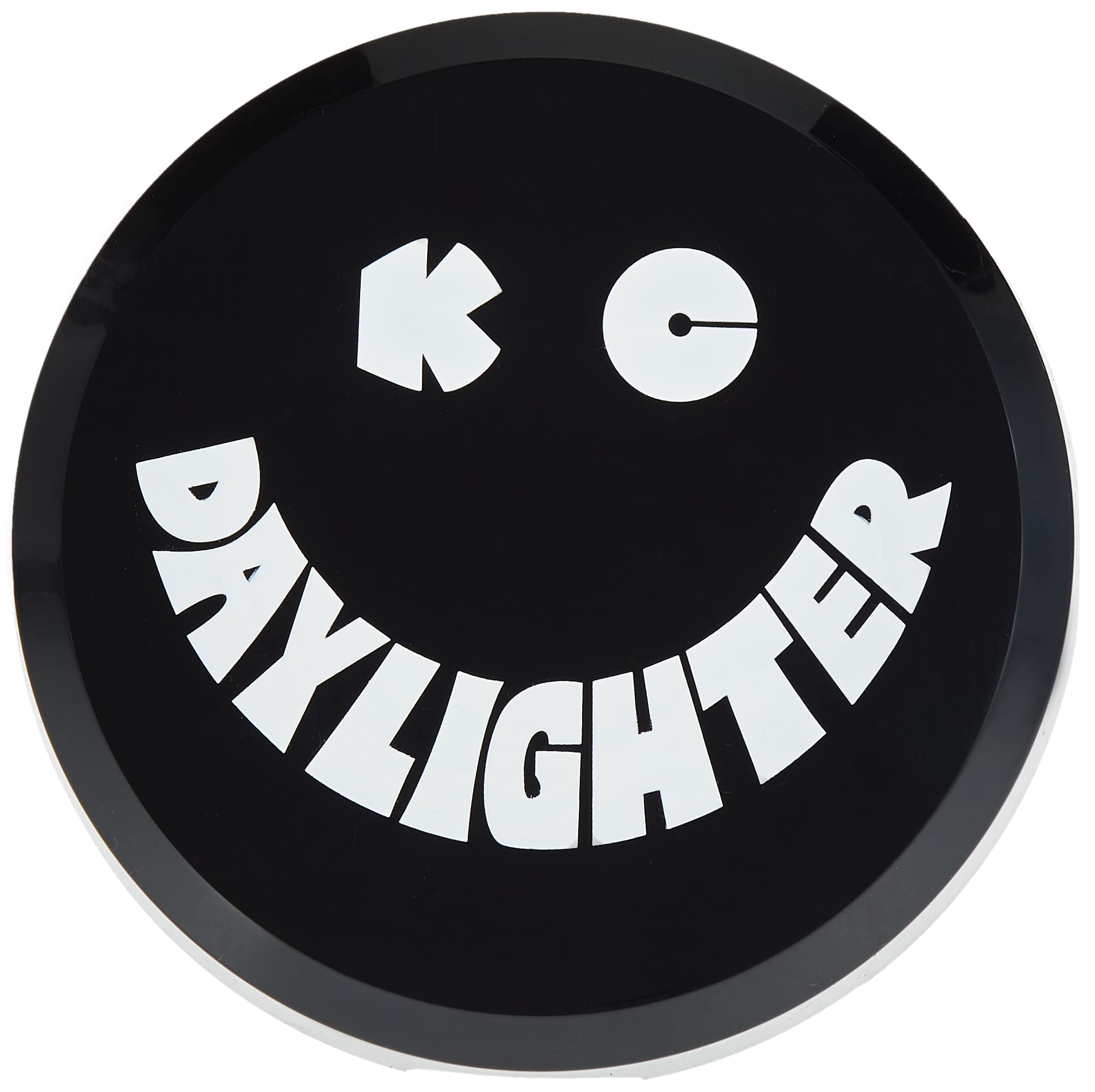 6" Round KC HiLiTES Black Plastic Light Cover w/ White Daylighter Logo - Single Cover