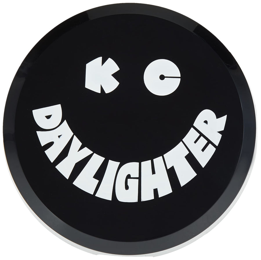 6" Round KC HiLiTES Black Plastic Light Cover w/ White Daylighter Logo - Single Cover