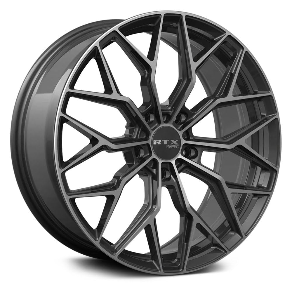 RS02 RTX Custom Wheel - 19x8.5, 38 Offset, 5x114.3 Bolt Pattern, 67.1mm Hub - Gloss Black with Machined Face Rim