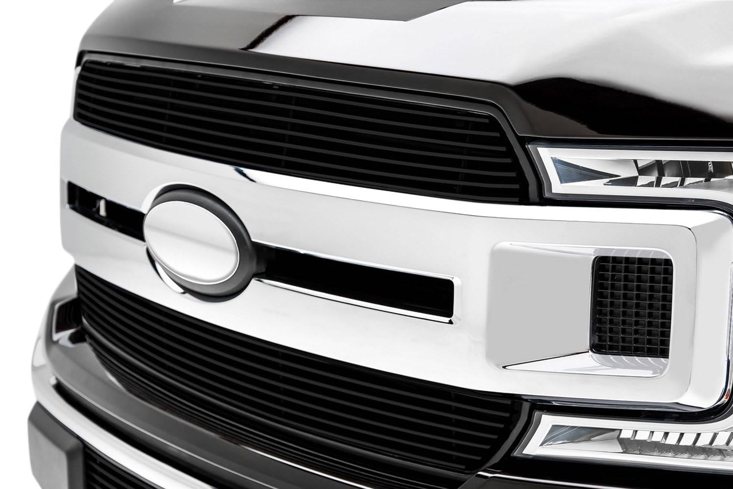 T-Rex Grilles F-150 2018-2020 XLT, Lariat Billet Grille, Black, 2 Pc, Insert, Does Not Fit Vehicles with Camera - PN #20571B