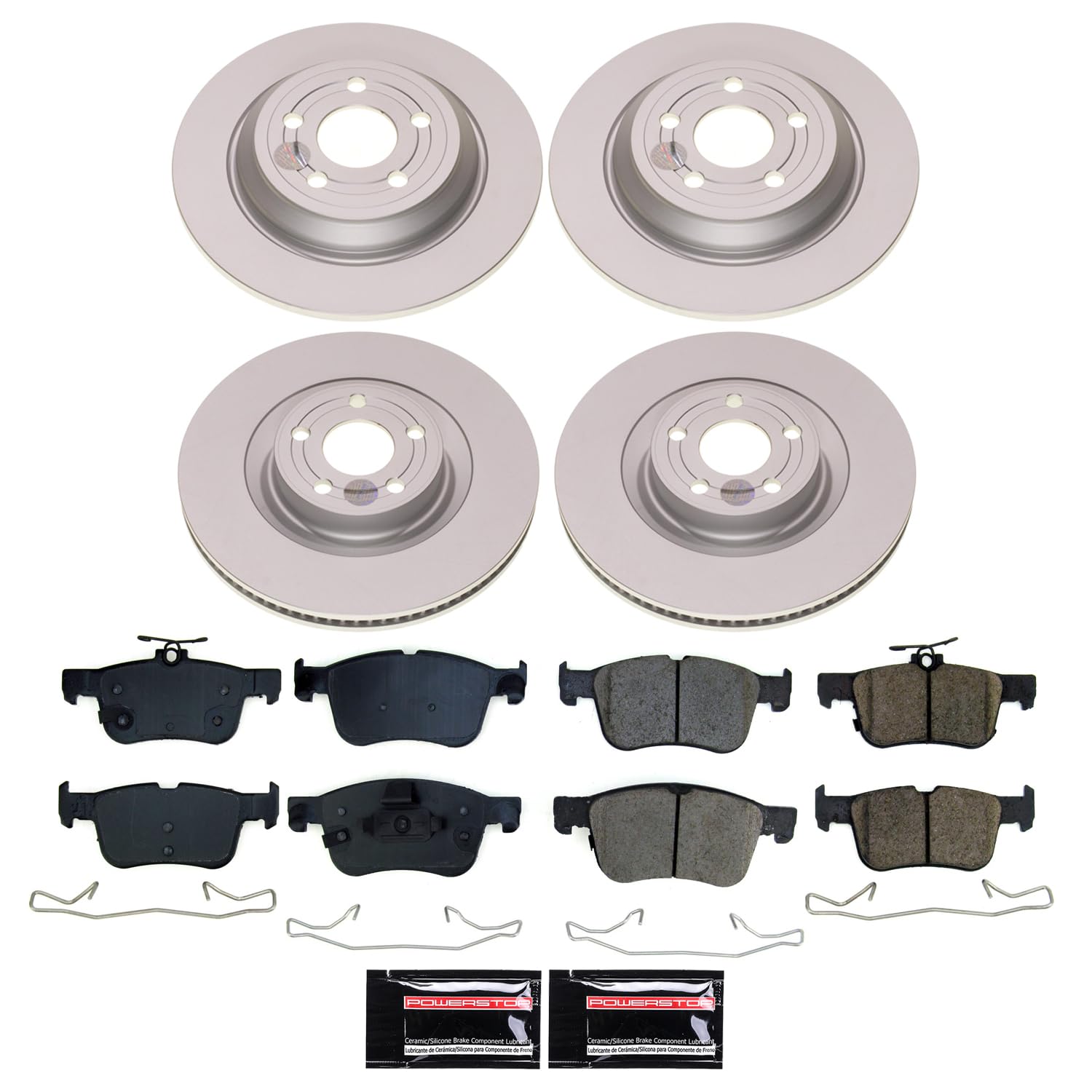 Power Stop CRK8940 Brake Kit For Ford Bronco Sport 2023, Front and Rear Geomet Coated Brake Rotors and Pads Ford Maverick 2022-2023 [Application Specific]
