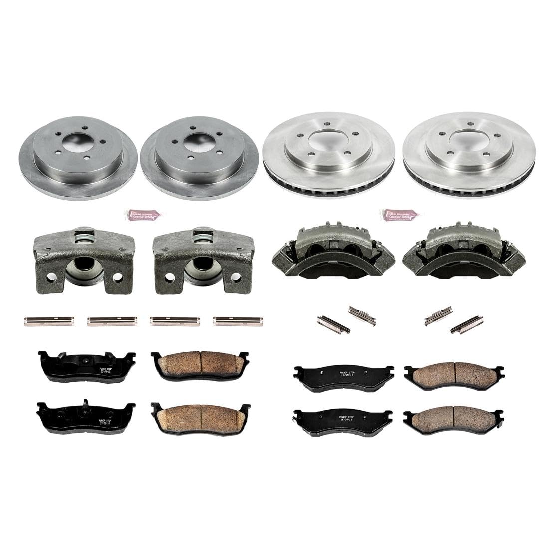 Power Stop KCOE1870 1-Click OE Replacement Brake Kit with Calipers For Ford Expedition Autospecialty 1997-2000, Lincoln Navigator 1998-2000 [Model Specific]