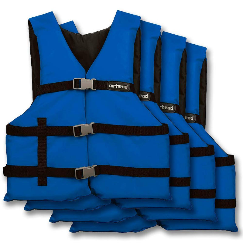 Airhead General Purpose Adult Life Jacket-4 Pack, Blue (10002-25-A-BL)