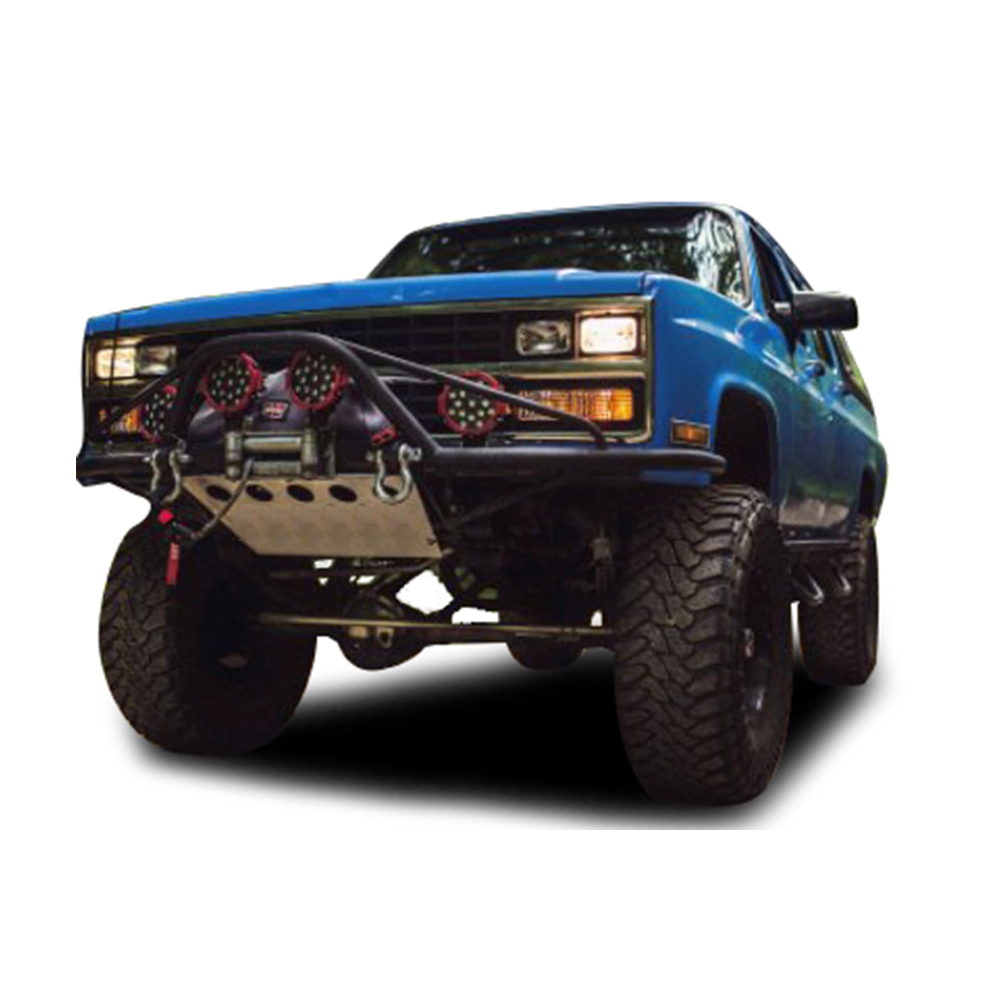 Pair of Black Horse 7" Dia LED Lights Spot and Flood Red Trim Ring Compatible with All Cars,Trucks and SUVs-PL2265RKT