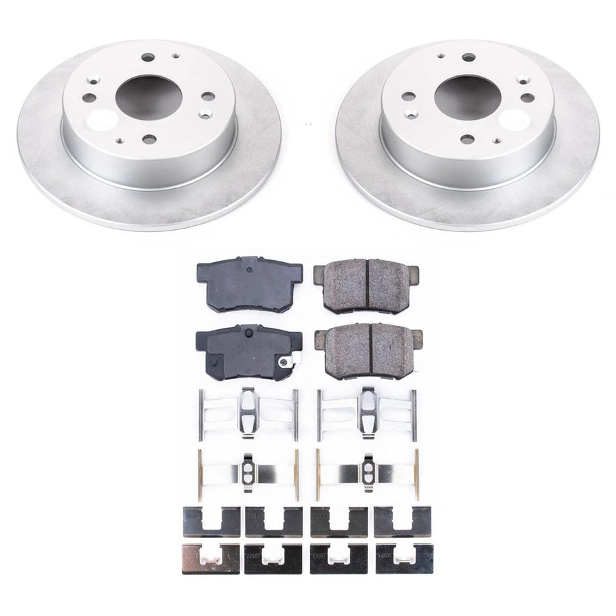 Power Stop CRK1244 Brake Rotor & Coated Ceramic Brake Pads- rear For Acura CL 1998-1999, Honda Accord 1998-2002 [Model Specific]