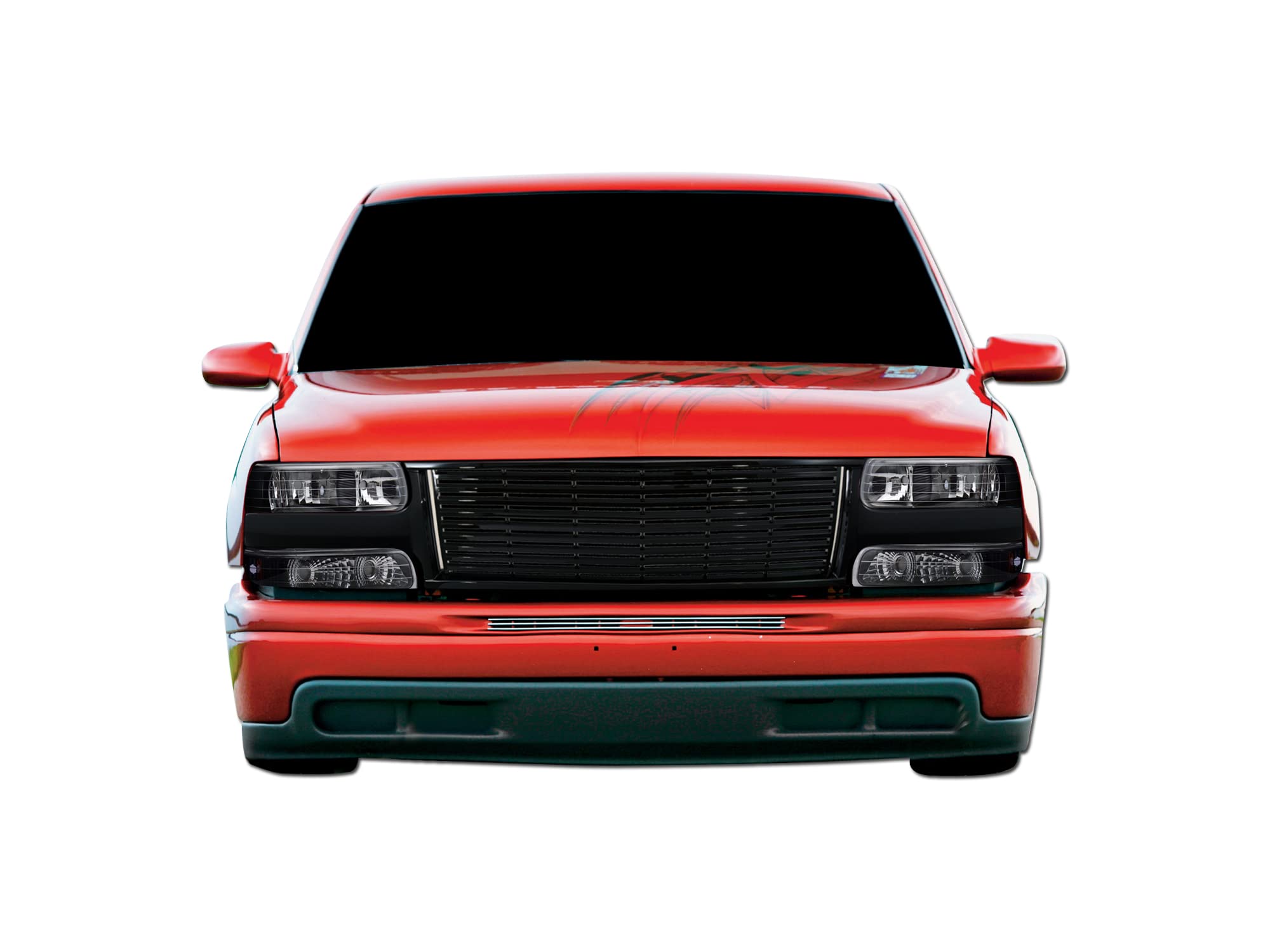 7147355 Armordillo USA Horizontal Front Hood Grille - Gloss Black Fits 2000-2006 Chevy Suburban