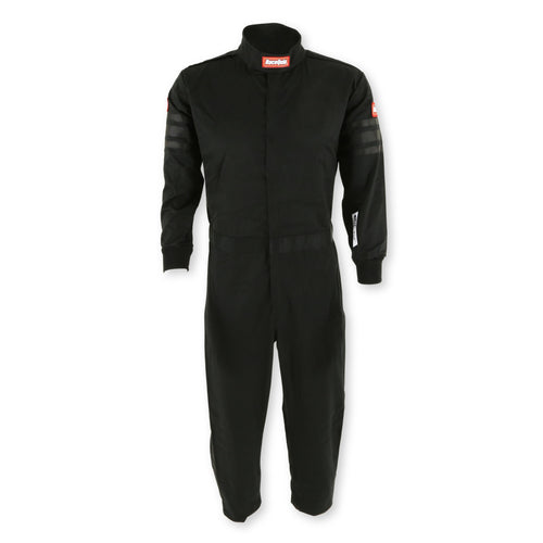 RaceQuip One Piece Racing Driver Fire Suit Single Layer SFI 3.2A/ 1 Black Junior Large 1959995
