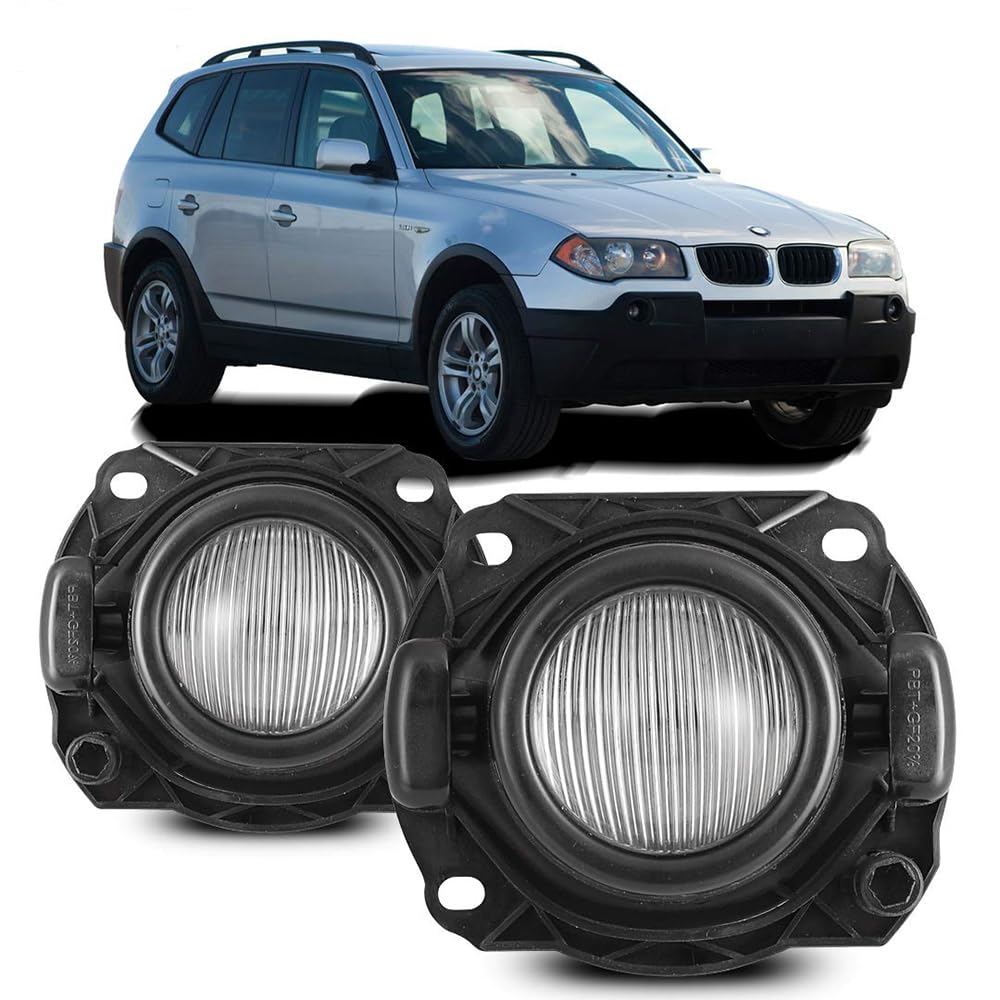 Fog Lights Winjet Compatible With 2004-2006 BMW E83 X3 Series | Clear Driving Running Foglight Foglamp Lamps | 2005