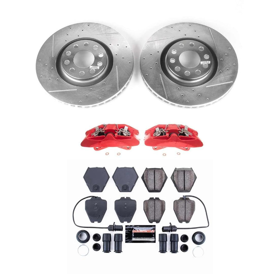 Z23 Power Stop KC886 Front Brake Caliper Kit- Rotors, Carbon Ceramic Brake Pads, Calipers