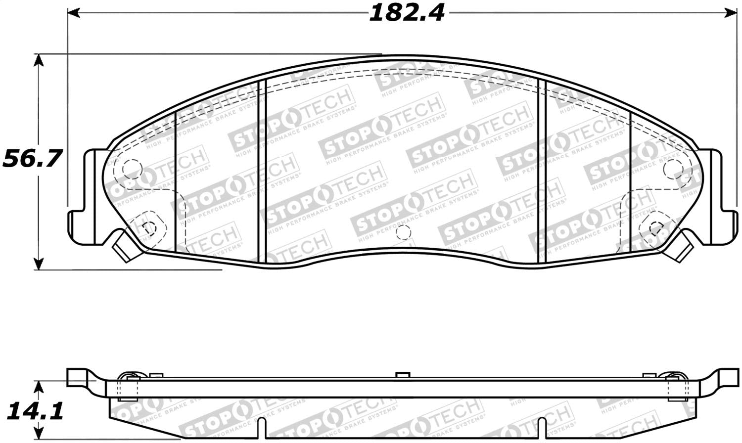 Front StopTech 308.09210 Brake Pads with Shims and Hardware Street