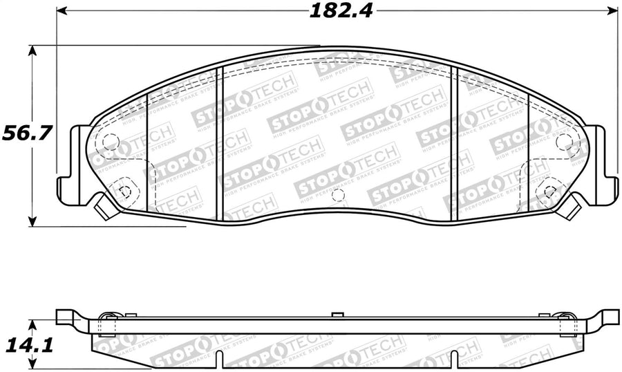 Front StopTech 308.09210 Brake Pads with Shims and Hardware Street