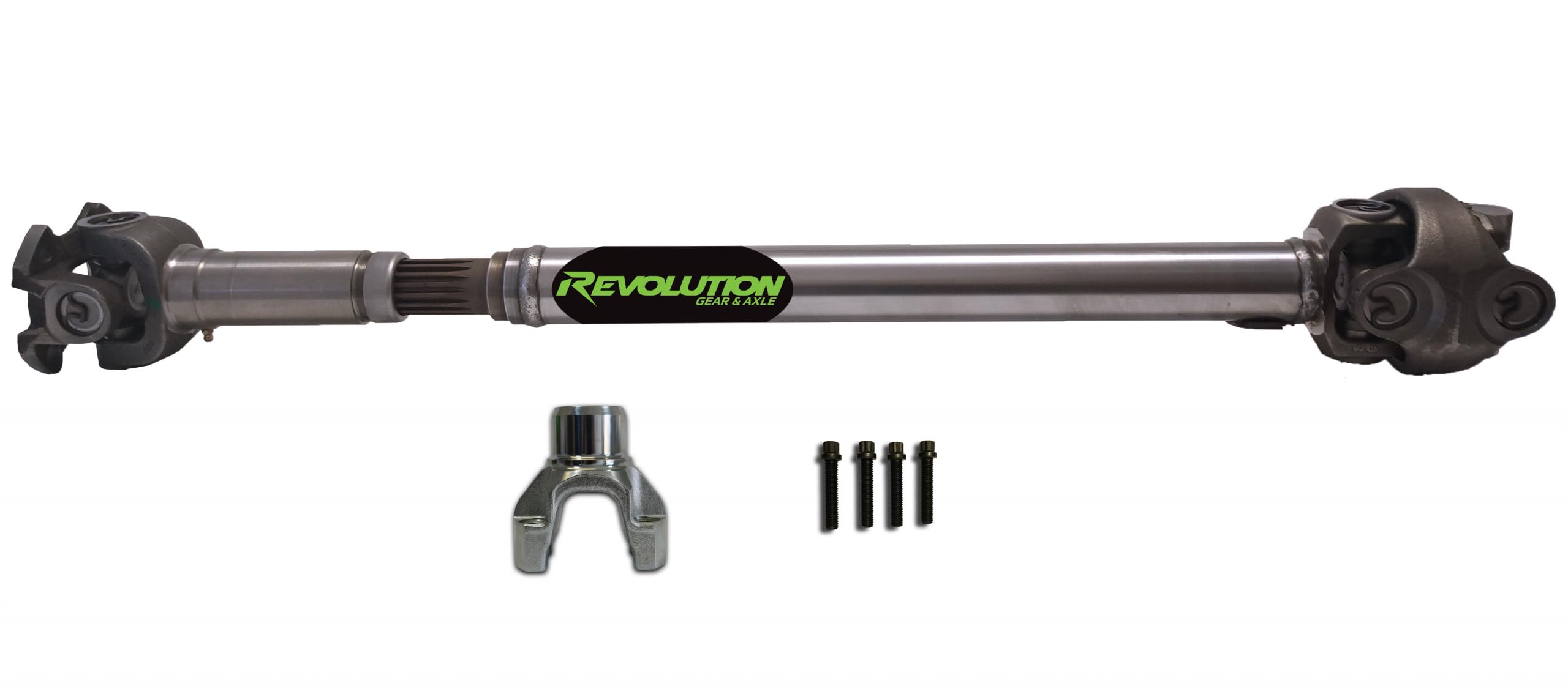 JL Front Revolution Gear 1350 CV Driveshaft Rubicon Flange Style