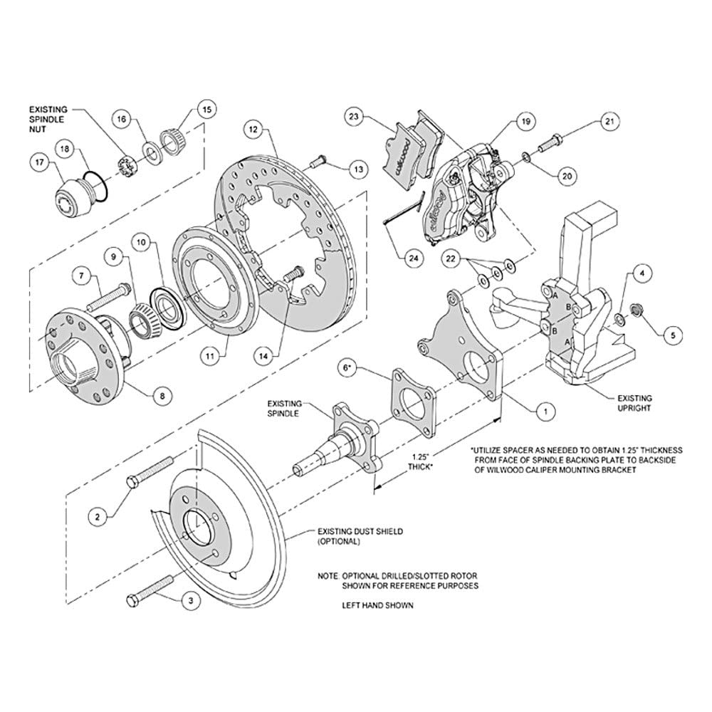 12.19" FDLI Front Kit, Drilled, Red