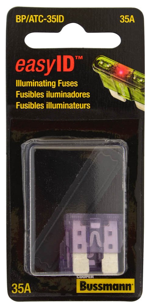 Bussmann easyID BP/ATC-35ID Illuminating Blade Fuse, (Pack of 2) Blue