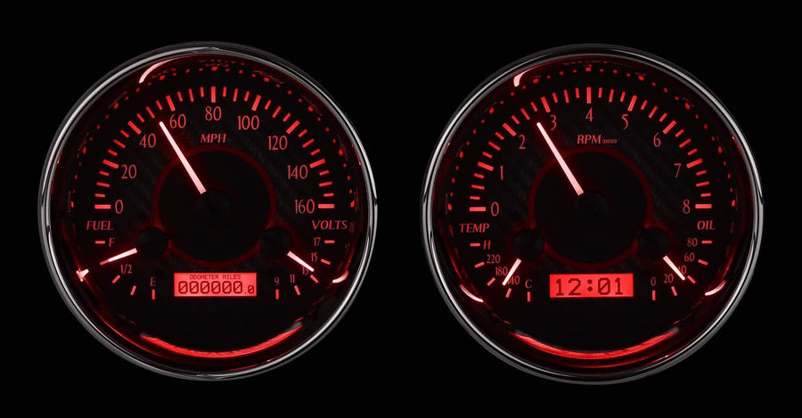 VHX Dual Round Universal System, Carbon Fiber Face - Red Display
