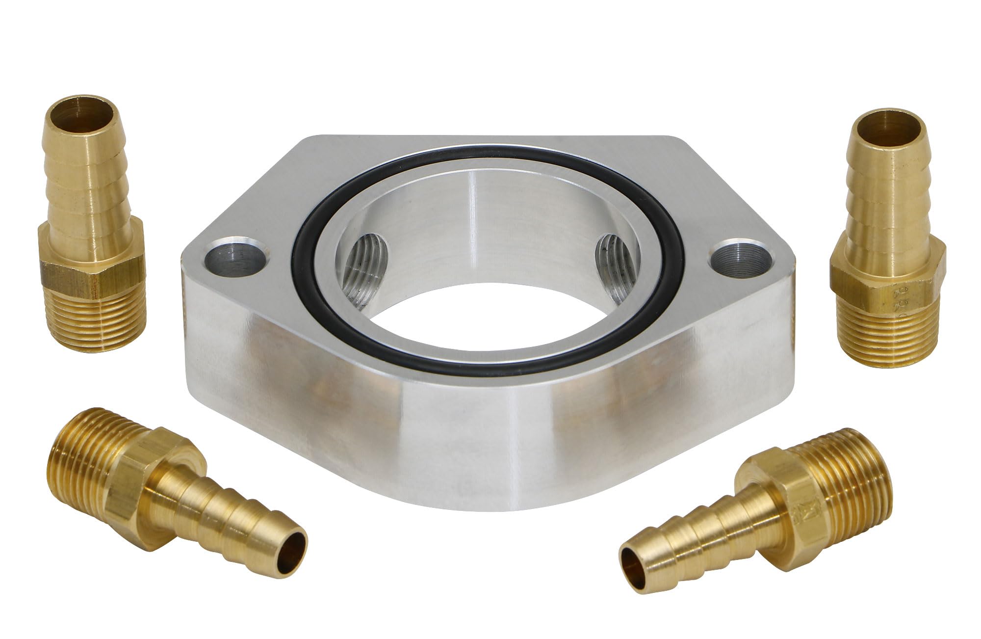 1" BILLET WATER NECK RISER - TRANS-DAPT PERFORMANCE with DUAL 3/8" NPT PORTS (6104)