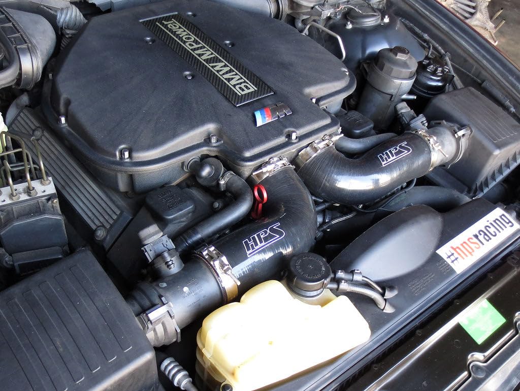Black Silicone Air Intake Hose Kit HPS Performance Compatible for BMW 1998-2003 M5 E39 5.0 V8, 57-1291-BLK
