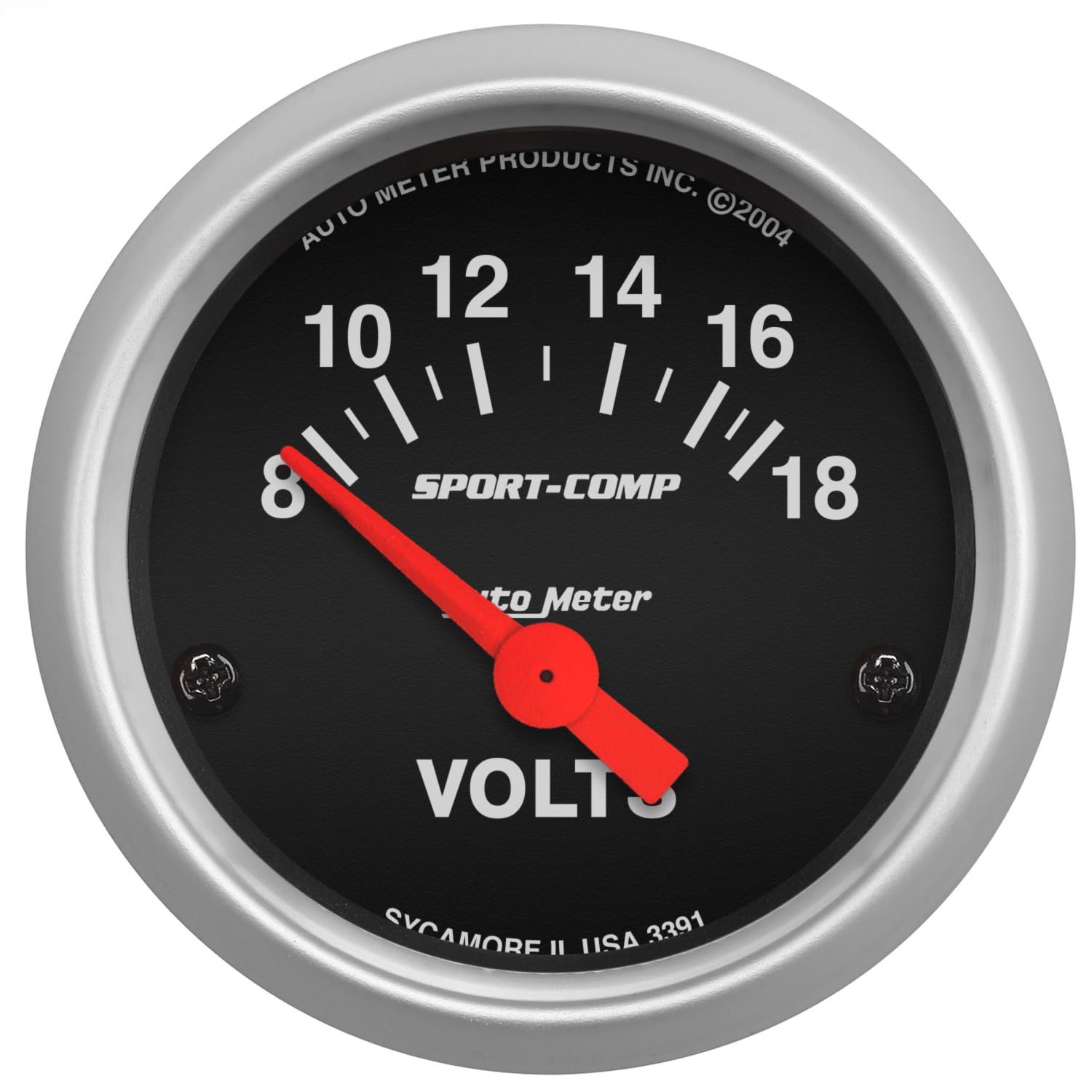 Auto Meter Sport-Comp 3391 Electric Voltmeter Gauge, 2.3125 in.