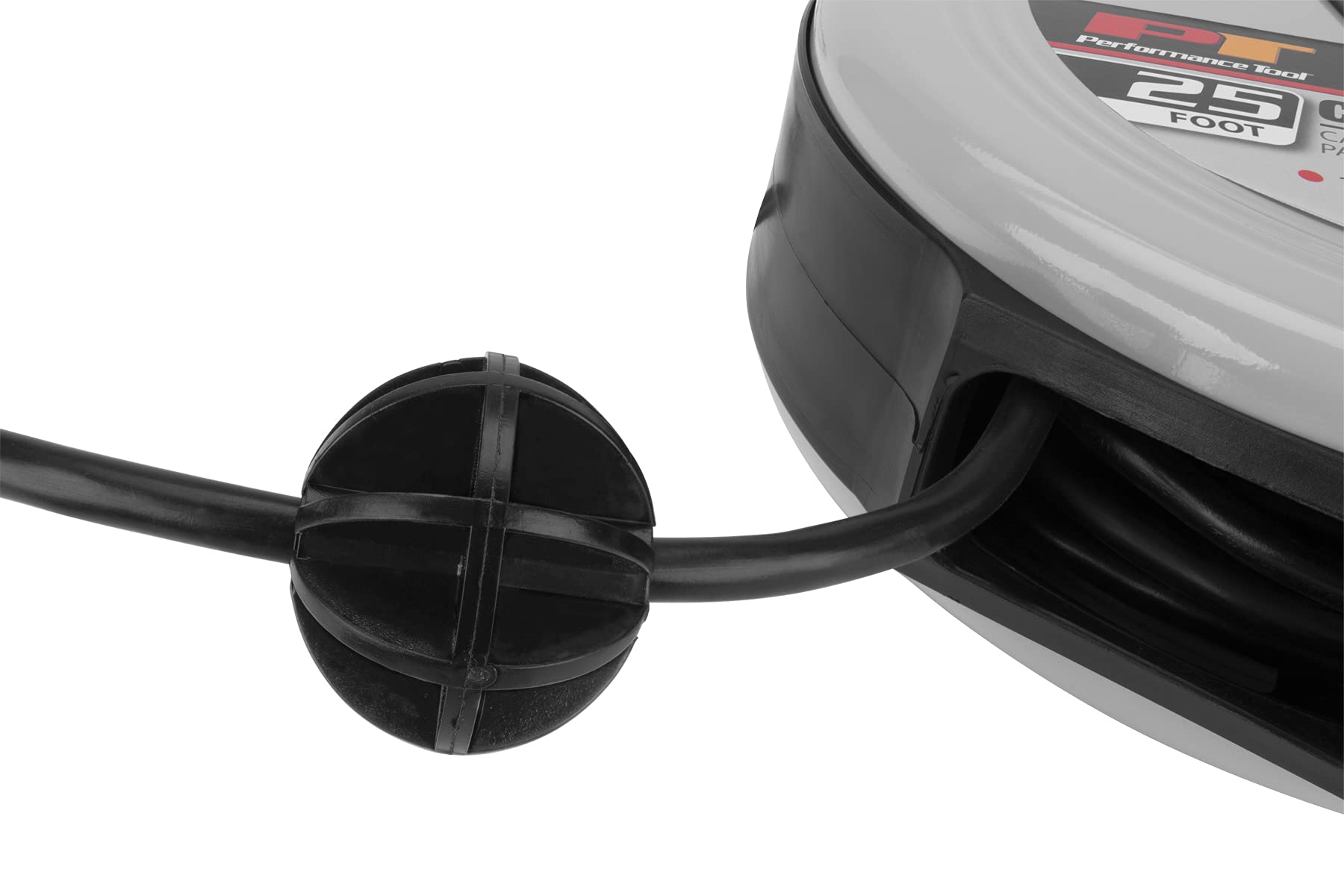 W2272 Performance Tool Retractable Cord Reel for Outlet Extension in Workshops and Home, Black/Gray, 25 feet