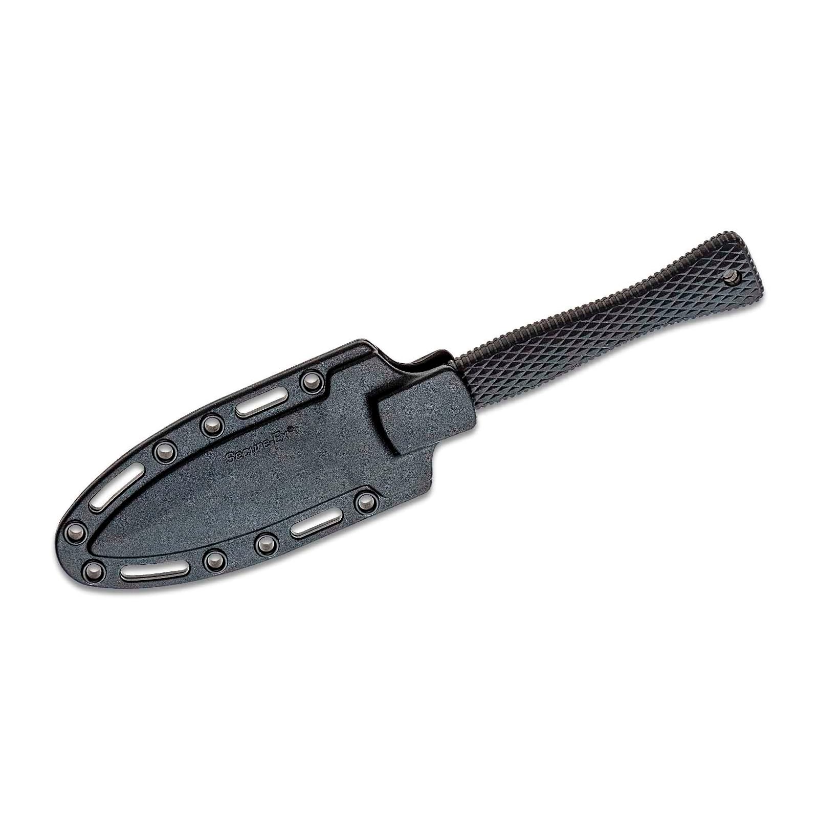 Cold Steel 3" Hide Out Durable Japanese AUS8A Stainless Steel Fixed Blade Spear Point Tactical Outdoor Neck Knife, 3-1/2" Kray-Ex Handle, Resistant Secure-Ex Sheath