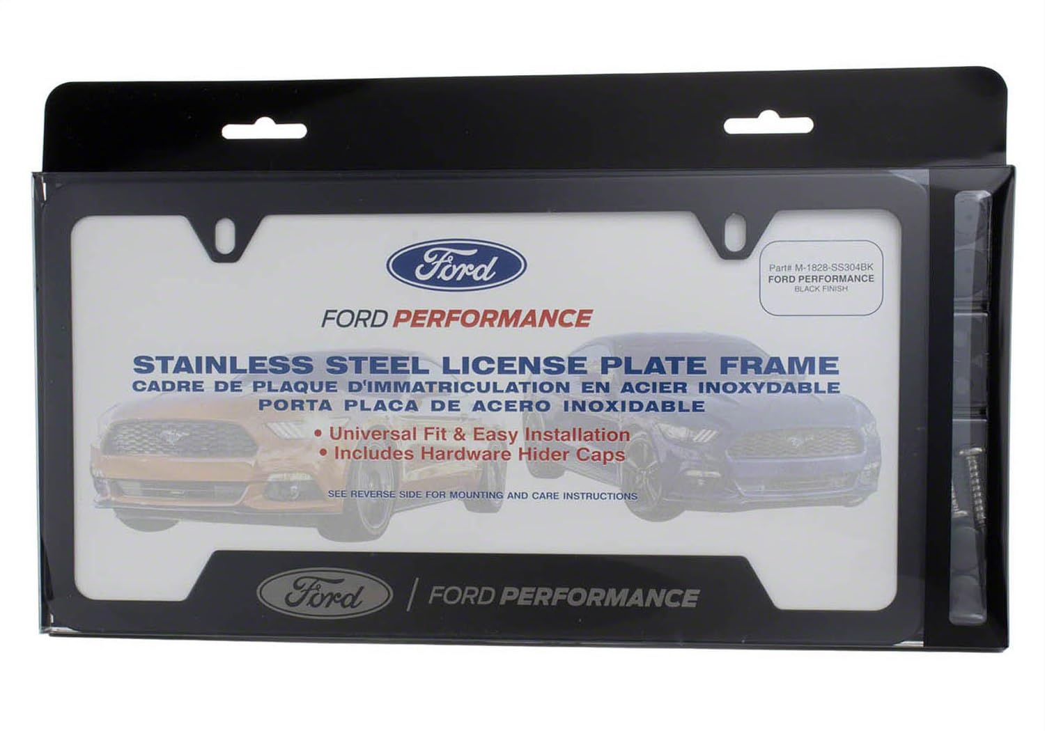 Black Stainless Steel FORD PERFORMANCE License Plate Frame
