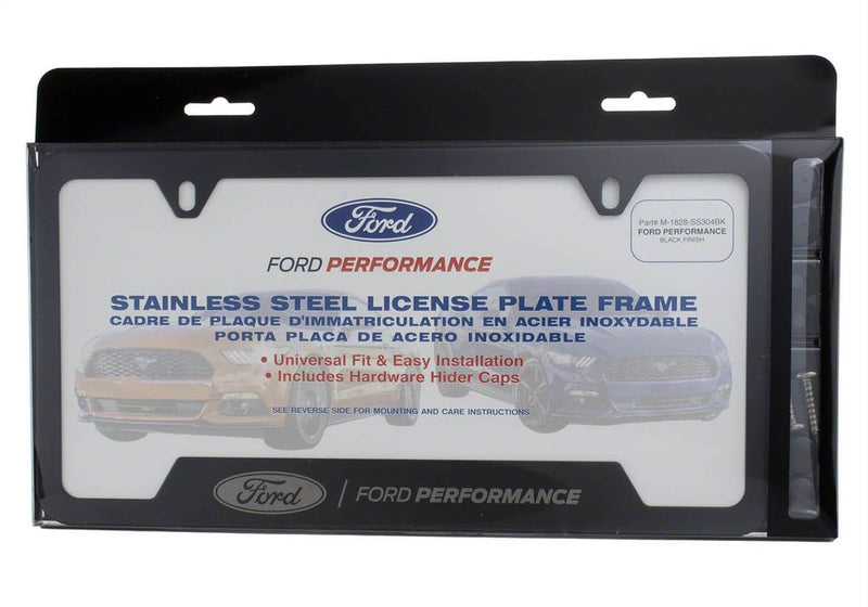 Black Stainless Steel FORD PERFORMANCE License Plate Frame