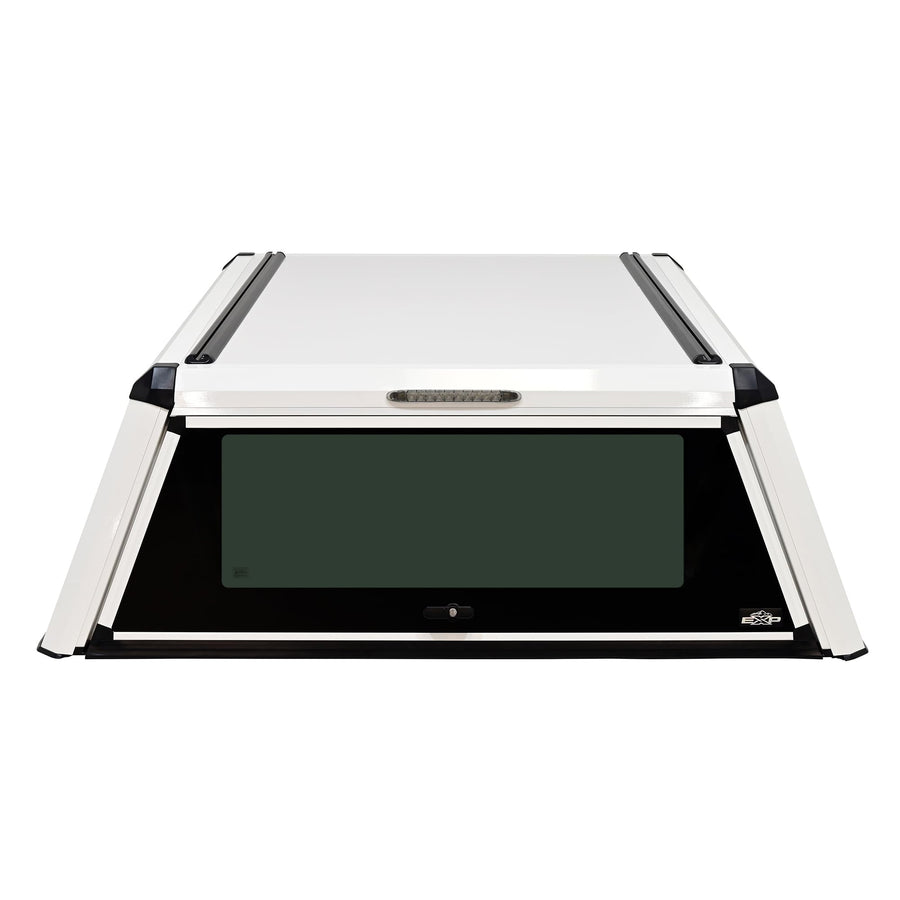 Westin 16-13950 Truck Cap EXP with Solid Front Glass fits 2019-2026 Silverado Sierra 1500 Crew Cab 5.8' Bed Gloss White