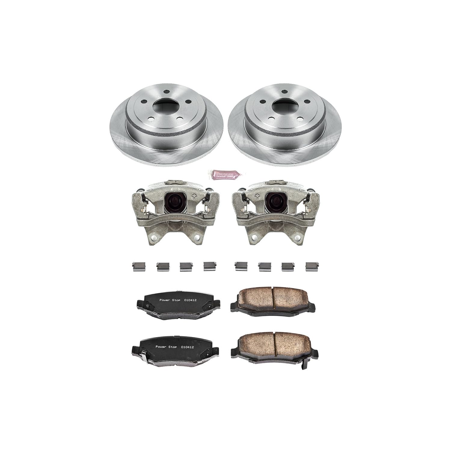 Power Stop Autospecialty KCOE3090 Replacement Brake Kit with Calipers For 2007 2008 2009 2010 2011 2012 2013 2014 2015 2016 2017 Jeep Wrangler