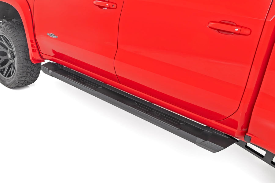 Rough Country HD2 Running Boards for Chevy Silverado & GMC Sierra 1500/2500HD/3500HD (2019-2025) Crew Cab - Non-Slip Step, 5" Wide Easy Bolt-on Install