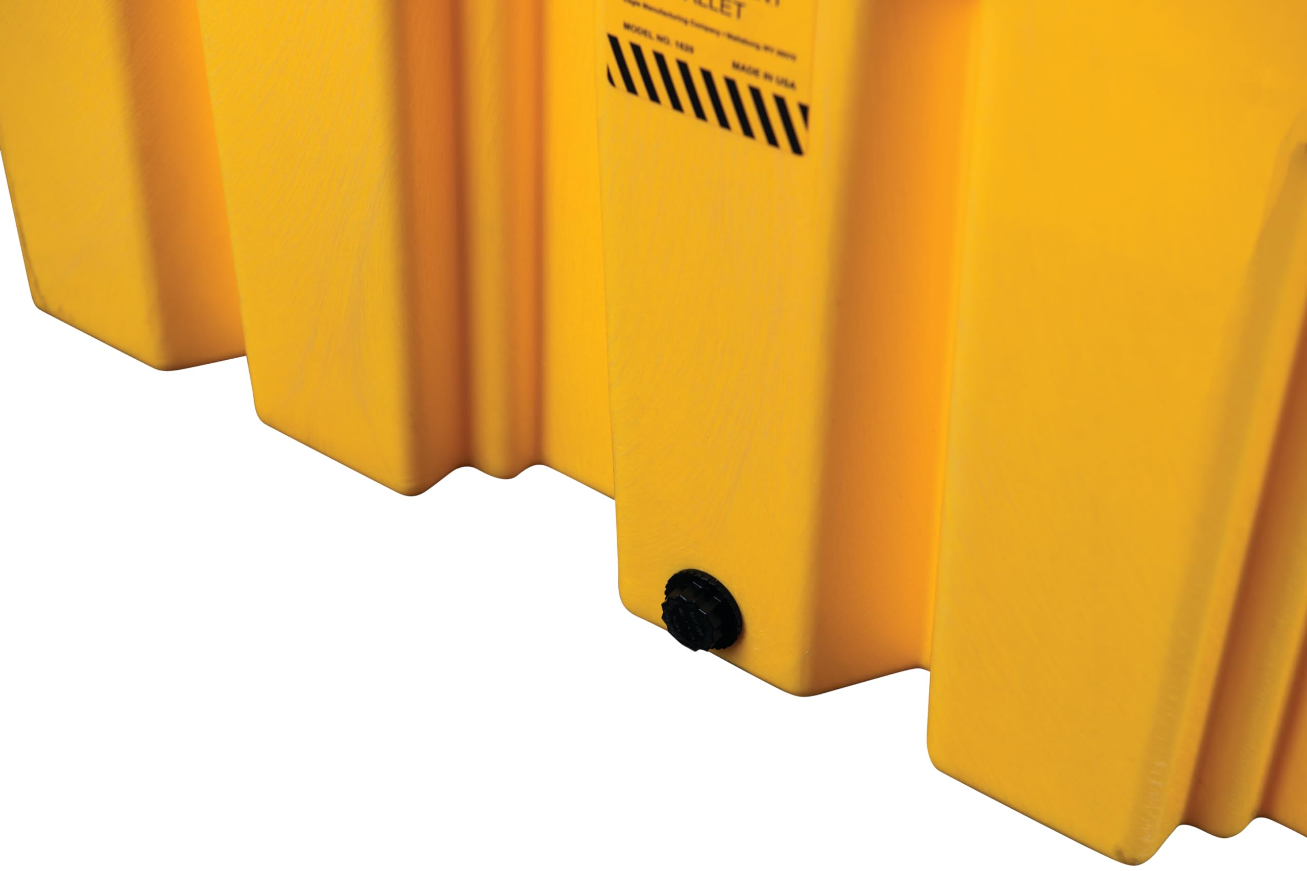 2 Eagle Drum Spill Containment Pallet with Drain and Forklift Pockets, 51.5"x26.25"x13.75", 66 Gallon Sump, 4,000 lbs. Load Capacity Secondary Containment Pallet, Made in USA, Yellow, 1620
