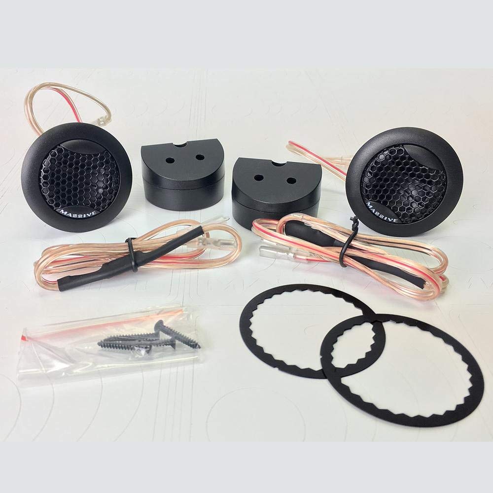Massive Audio 25mm Aluminum Horn Tweeter FT1 | 4 Ohm | 120W RMS / 300W Peak | High Output Car Tweeters | Loud & Clear Sound for Custom Car Audio Systems