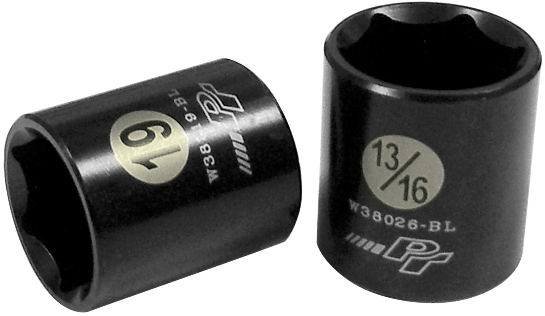 W38337 Performance Tool 19 Piece 3/8-Inch Drive SAE and Metric Black Laser Etched 6 Point Socket Set With Ratchet