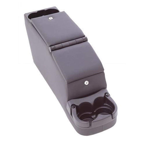 Locking Center Console RAMPAGE PRODUCTS for Jeep CJ/Wrangler YJ | Grey Denim | 31611 | Fits 1976-1983 Jeep CJ5 / 1976-1986 Jeep CJ7