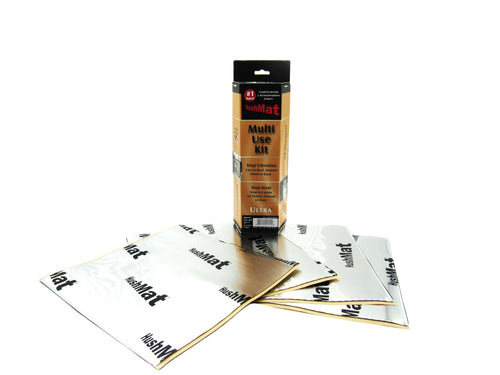 Multi Use Kit HushMat 10151 - 4 Sheets of 12" x 11" Silver Ultra Sound Deadening & Thermal Insualtion - 3.7 Sq. Ft.